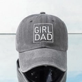 Berretto da baseball in cotone grigio lavato con ricamo GIRL DAD per tempo libero - Taglia unica / Grigio