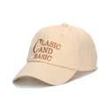 Berretto da baseball in cotone beige chiaro con ricamo marron CLASIC AND BASIC - Bianco Sporco