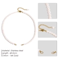 Collier en perles baroques en acier inoxydable doré 14K avec rallonge de 40+5cm - Collier de Perles Artificielles Or 14K (YP15530)
