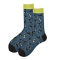 Fashionable mid-calf socks featuring a killer whale orca pattern with green trim - 38-46 / Orca Pattern (123B)