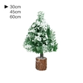 Mini sapin de Noël vert floqué avec effet neige sur socle en bois, hauteurs 30cm à 60cm - 30cm