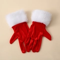 Guanti natalizi in velluto rosso con bordo in pelliccia sintetica per feste a tema - 24cm / Rosso