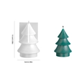 Siliconen mal voor kerstboom kaarsen, 9,1 cm hoge gestreepte hars DIY gietvorm - Puntige Kerstboom / Wit