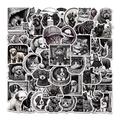 50 stuks zwart-witte artistieke dierenstickers voor telefoonhoesjes en laptop decoratie - Dierenserie