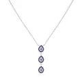 S925 Sterlingsilber Halskette mit drei tropfenförmigen Evil-Eye-Anhängern in Blau und Weiß - Dreifacher Tropfen Böser Blick Stil (RHN1977)