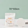 Portable 70x100cm disposable compressed white bath towel in a single travel pouch - 100% Viscose Fiber / Bagged Compressed Bath Towel (70*100cm)