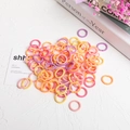 Colorful fabric hair ties for girls in yellow orange pink and purple pack - 2cm Ribbed Candy Colors