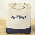 Large cotton rope canvas storage basket with Vibrant Energies logo in navy blue - 36x34x49cm / Splicing Blue-Large