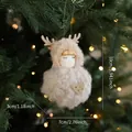Plush Christmas reindeer angel doll hanging ornament in beige with antler detail - Plush Girl Pendant Style B