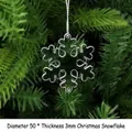 Set de 100 copos de nieve de acrílico transparente 50mm para decoración de árbol Navidad - 50mm / Nieve de Navidad