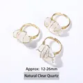 Anillo artesanal de cristal blanco natural envuelto en hilo de oro talla 12-26mm - Cristal blanco natural / Abierto Ajustable