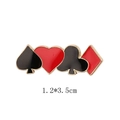 Detail view of gold playing card suit enamel pin showing 1.2x3.5cm dimensions - Poker Suit Shape / Scarlet