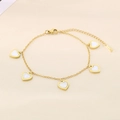Detailed close-up of 18K gold plated chain with white heart-shaped shell inlay and S925 tag - White