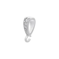 Macro view of silver pendant clasp with sparkling cubic zirconia for jewelry making - VD1464 Platinum