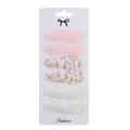 6-piece set of waterdrop-shaped floral embroidery hair clips with sweet lace edges - Pattern 16 Pink Polka Dot Floral Lace (6Pcs Set)