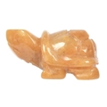 Orange natural stone turtle statue meticulously carved with smooth polished finish - Old Yellow Jade / S