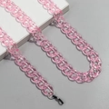 Cadena de gafas de acrílico rosa transparente con bucles de silicona antideslizantes - Rosa Transparente