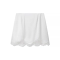 Mini-jupe moulante blanche minimaliste avec dentelle délicate et silhouette épurée - Blanc