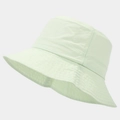Detail of mint green quick-dry bucket hat with reinforced stitching on the brim - M (56-58cm) / Light Green