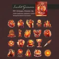 Scarlet Witch PET decorative stickers featuring fantasy fox and magic book patterns - Crimson Witch