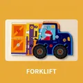 Wooden fox forklift puzzle with numbered blocks from one to ten for early learning - Forklift