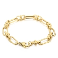 Minimalist 18k gold plated stainless steel paperclip chain bracelet with lobster clasp - Square Link Gold (KB160604-Z)