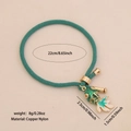 Bracelet tressé vert avec pendentif poisson en émail et cordon ajustable - Pendentif Poisson d'Or Vert / 1# Vert
