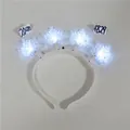 Detail of white LED Christmas headband featuring glowing snowflake shapes for holiday parties - Style 08-LED Glowing Snowflake Headband