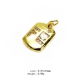 Gold letter F pendant charm with micro-set zircon and measurements 8.5x14x2mm - Letter F (10#)