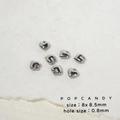 Ciondolo a cuore in argento lucido 8x8,5mm per collane fai-da-te e artigianato - Piccolo Pendaglio a Cuore