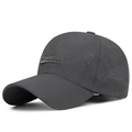 Dark gray quick-dry baseball cap with laser-perforated mesh and 3D Consice embroidery - Adjustable / Dark Gray