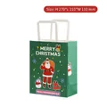 Dark green Christmas gift bag with Santa and reindeer graphics, size 21x11x27cm - Dark Green Santa Claus Style