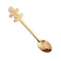 Golden stainless steel spoon featuring a cute gingerbread man handle ornament - Gingerbread Man / Single Pack / Gold