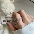 Minimalist S925 sterling silver stacked ring set with twisted rope texture and smooth band - Double Layer Stackable Ring / Silver