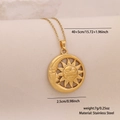 Golden stainless steel sun and moon pendant necklace with size and weight parameters - 7# Gold Sun and Crescent (2.5cm)