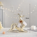 33cm golden reindeer Christmas desktop ornament with a white scarf and snowflake detail - Gold Kneeling Short-legged Reindeer (33cm)