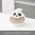 White ceramic ghost Halloween treat jar with smiling face, dimensions 10.6cm by 10.2cm - Ghost Head / White