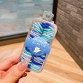 Kids elastic hair bands set in blue and mint gradient colors within a transparent box - 2# Blue Series