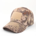 Macro detail of python camo tactical cap showing ripstop fabric and velcro patch area - Adjustable / Bionic Desert Python