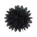 Detailed view of 11cm black lace chiffon sunflower accessory for hats and hair decor - Black