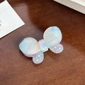 Iridescent butterfly hair clip with rhinestones and gold Sanshine logo on wood - Dreamy Blue Purple-4.5cm
