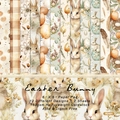 6-inch Easter Bunny themed paper pad with 12 watercolor designs on 160gsm cardstock - R2401 24 Sheets