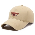Vintage light khaki cotton baseball cap with red embroidered Champions lettering - Adjustable / Deep Beige