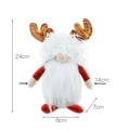 Christmas gnome doll with reindeer antlers in red and white, size 24cm tall - Short Leg White