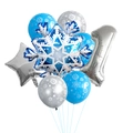 Set di palloncini a fiocco di neve blu e argento con numero uno per primo compleanno - Palloncino Fiocco di Neve Numero 1