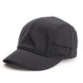 Side view of black 5-panel quick-dry camping cap showing nylon texture and stitching - M(58cm) / Black