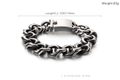 Pulsera de cadena gruesa para hombre de acero inoxidable en plata antigua, 220 mm largo - Estilo Trenzado Grueso de Múltiples Capas (KB118443-BDJX)