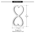Silver stainless steel infinity heart pendant with 14mm height dimension specifications - Infinity Heart Charm