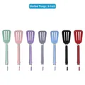 Multi-color 9-inch silicone slotted food tongs with stainless steel handle and locking ring - 9-inch Shovel Clamp / Red