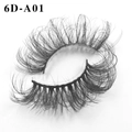 6D-A01 thick messy Russian volume false eyelashes in black for a dramatic gaze - Spiky Messy Thick Style(6D-A01)